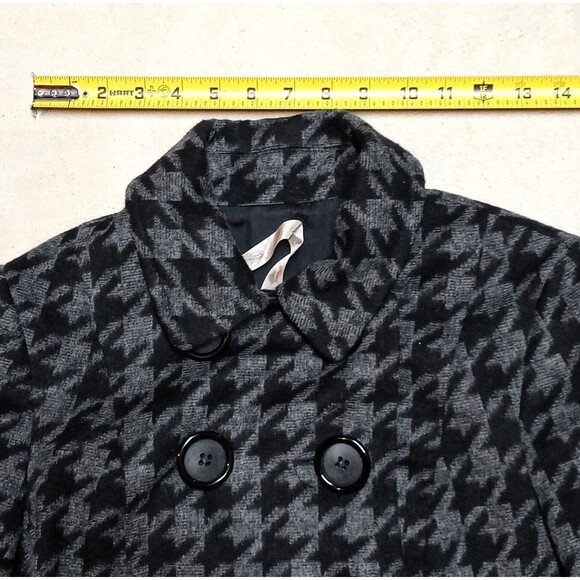 Bailey 44 Houndstooth Wool Blend Pea Coat Jacket - Women's Size 6 - Picture 8 of 9